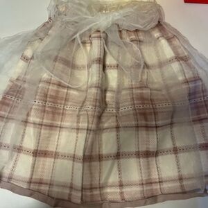 Axes Femme Light Brown and pink checked chiffon dress